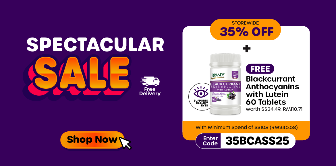 Storewide 35% Off + Free Blackcurrant Anthocyanins with Lutein 60 Tablets (worth S$34.49, RM110.71) +  Free Delivery With Min. S$108 (RM346.68) Spend.