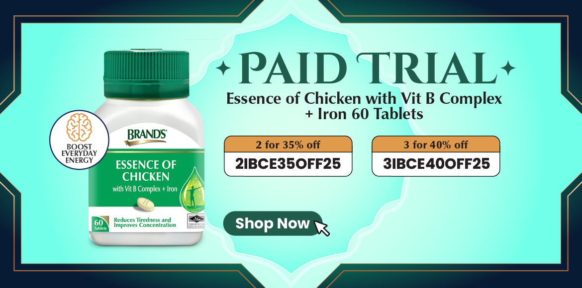 BRAND’S® Essence of Chicken with Vit B Complex + Iron 60 Tablets Trial Promotion